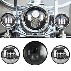 Image of #Sunpie 7" BLACK Harley Daymaker LED Headlight+ 4.5" Fog Light kit