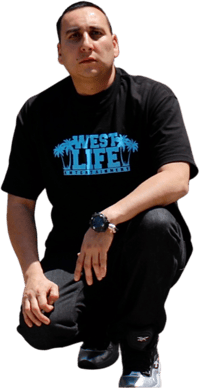 West Life Entertainment Black And Ice Blue Tee