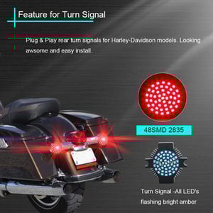 Image of #Sunpie Harley 1156 & 1157 LED Turn Signal Flat Style + Smoked Lens for Harley