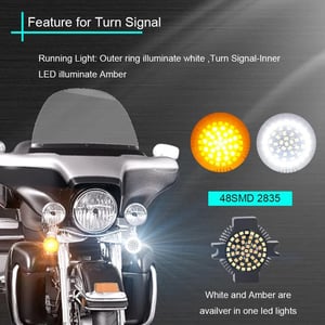 Image of #Sunpie Harley 1156 & 1157 LED Turn Signal Flat Style + Smoked Lens for Harley