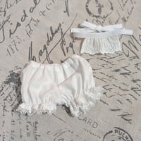 Image 1 of Bunny Bear Apron and Bloomer Set - White