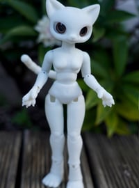 Image 2 of Shorthaired Cat Girl Ball Jointed Doll Base | White, Slim Body