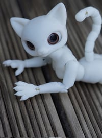 Image 3 of Shorthaired Cat Girl Ball Jointed Doll Base | White, Slim Body