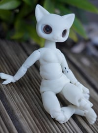 Image 4 of Shorthaired Cat Ball Jointed Doll Base | White, Chubby Body