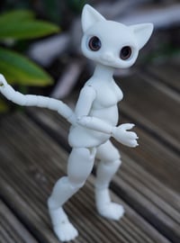 Image 3 of Shorthaired Cat Ball Jointed Doll Base | White, Chubby Body