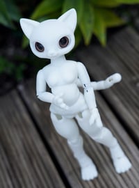 Image 5 of Shorthaired Cat Ball Jointed Doll Base | White, Chubby Body