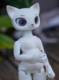 Image 1 of Shorthaired Cat Ball Jointed Doll Base | White, Chubby Body