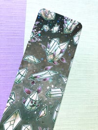 Image 4 of Holographic Green Crystal Bookmark for book lovers, planners, notebooks, collecting