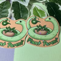 Image 1 of Cute Plant Parent Snake Vinyl Sticker to decorate your Laptop, Planners, Journal, Paper Crafts