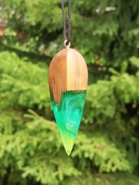Image 1 of Handmade pendant made of epoxy resin and rare woods