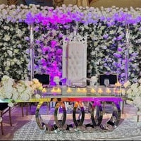 White and green flower backdrop 