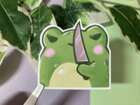 Image 2 of Cute Knife Frog Waterproof Vinyl Sticker