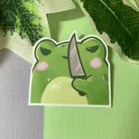 Image 1 of Cute Knife Frog Waterproof Vinyl Sticker