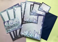 Image 2 of Cute Letter Set, Blue Crystal Letter Set, 12 piece Penpal Set