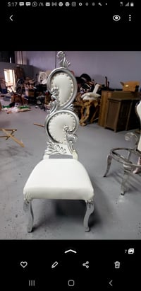 White and silver throne chair 