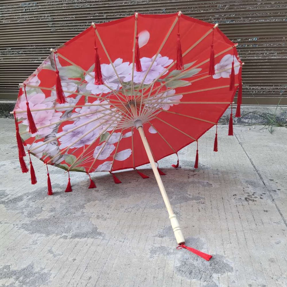 Image of Red Floral Parasol