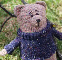 Image 1 of Knitted Bear, Sweater Bear, Tweed Bear
