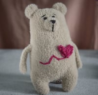 Image 2 of Knitted bear, Handmade bear, Bear with a heart