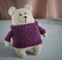 Image 1 of Knitted bear, Handmade bear, Bear with a heart