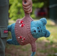 Image 3 of Knitted teddy bear in sweater, handmade Teddies