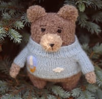 Image 2 of Knitted teddy bear in sweater, Teddy bear
