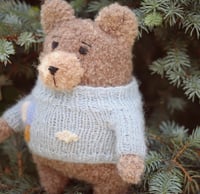 Image 1 of Knitted teddy bear in sweater, Teddy bear