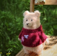 Image 2 of Knitted bear in sweater with embroidery, Teddy Bears