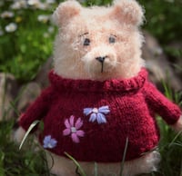 Image 3 of Knitted bear in sweater with embroidery, Teddy Bears