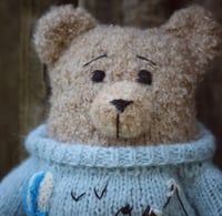 Image 3 of Knitted teddy bear, Teddy bear in sweater with embroidery