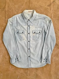 Image 2 of FULLCOUNT DISTRESSED LIGHT DENIM WESTERN SHIRT