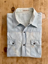 Image 1 of FULLCOUNT DISTRESSED LIGHT DENIM WESTERN SHIRT