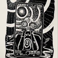 Image 1 of iMoon ~ original Lino print