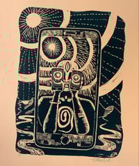 Image 3 of iMoon ~ original Lino print