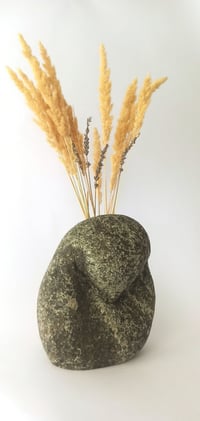 Image 1 of Interior vase for flowers made of stone #2415 - “Sleeping owl”