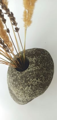 Image 2 of Interior vase for flowers made of stone #2415 - “Sleeping owl”