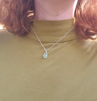 Image 7 of Silver Nugget Necklace  - with Green Opal 