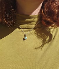 Image 4 of Silver Nugget Necklace  - with Green Opal 