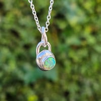 Image 5 of Silver Nugget Necklace  - with Green Opal 
