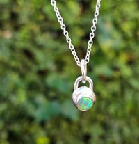 Image 13 of Silver Nugget Necklace  - with Green Opal 