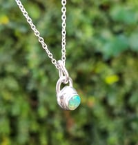 Image 14 of Silver Nugget Necklace  - with Green Opal 