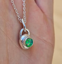 Image 8 of Silver Nugget Necklace  - with Green Opal 