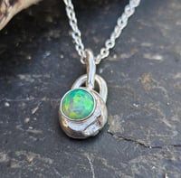 Image 12 of Silver Nugget Necklace  - with Green Opal 