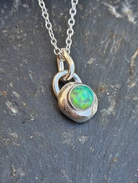 Image 10 of Silver Nugget Necklace  - with Green Opal 
