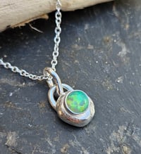 Image 11 of Silver Nugget Necklace  - with Green Opal 