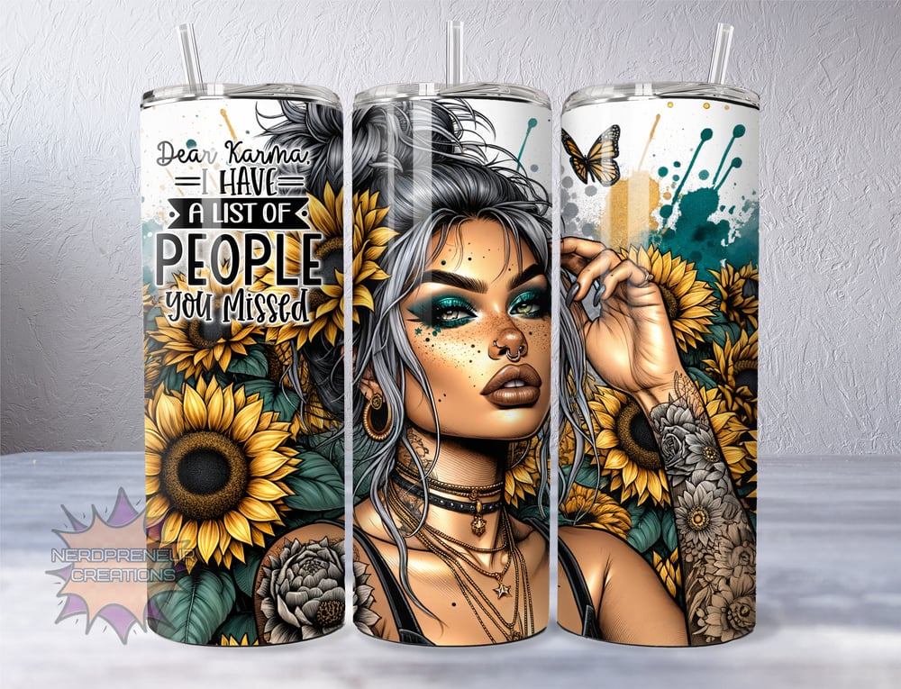 Image of 20 oz Skinny Tumbler – Dear Karma