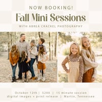 Tennessee Fall Mini Sessions '24 (Deposit Only!)