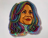 Image 2 of Vice-President Kamala Harris Face Glitter Sticker