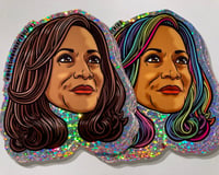 Image 3 of Vice-President Kamala Harris Face Glitter Sticker