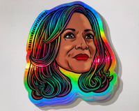 Image 2 of Vice-President Kamala Harris Face Holo Sticker