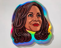 Image 1 of Vice-President Kamala Harris Face Holo Sticker